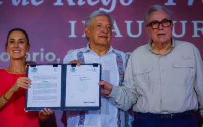 AMLO, Sheinbaum y Rocha inauguran Distrito de Riego.